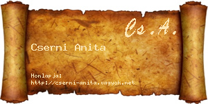 Cserni Anita névjegykártya