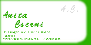 anita cserni business card